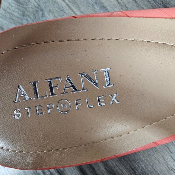 Alfani Babbsy Stepflex Croc Pointed Toe Pink Kitten Heel Slingback Pump NEW - Picture 5 of 11